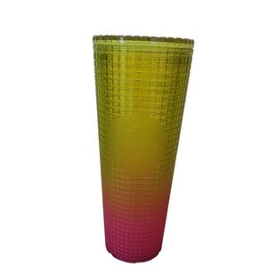 Starbucks Lemon Pink Grid Cold Cup Tumbler